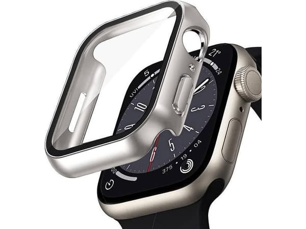 Crong Hybrid Watch Case - Etui ze szkem Apple Watch 40mm (Starlight), Ask, Smartwatch, Sportklocka, Silver, Apple, Apple Watch Series 4/5/6/SE 40mm,