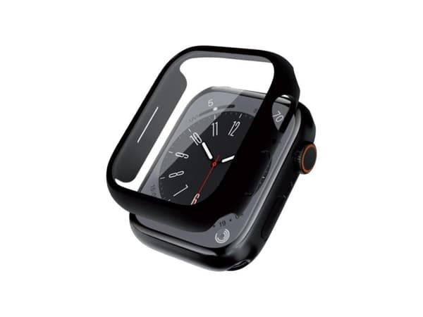 Crong CRG-45HS-BLK, Ask, Smartwatch, Sportklocka, Svart, Apple, Apple Watch Series 7/8 45mm, Polykarbonat, Härdat glas