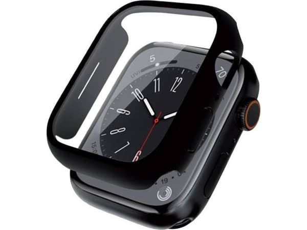Crong CRG-44HS-BLK, Etui, Smartklokke, Sort, Apple, Apple Watch Series 4/5/6/SE 44mm, Polykarbonat (PC), Herdet glass