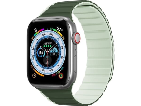 Magnetiskt Apple Watch SE, 9, 8, 7, 6, 5, 4, 3, 2, 1 (41, 40, 38 mm) Dux Ducis-armband (LD-version) - grön