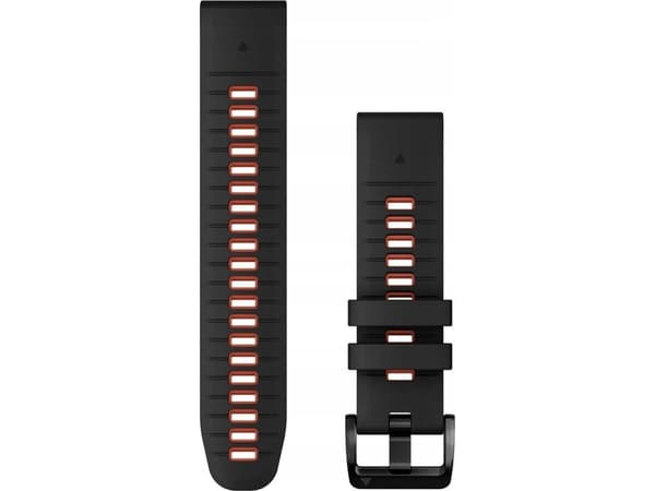 Garmin QuickFit 22 - Klokkestropp for sportsur - silikon - svart/flammerød