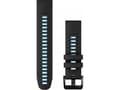 Miniatyrbilde 4 av 4: Garmin QuickFit 22 silikon håndleddsstropp (svart / himmelblå / svart spenne)