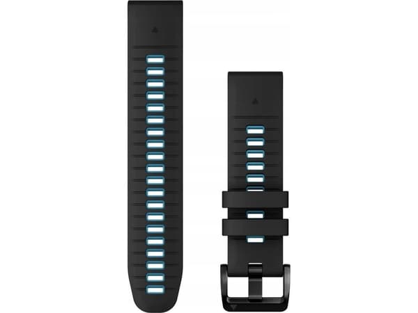 Garmin QuickFit 22 silikon håndleddsstropp (svart / himmelblå / svart spenne)