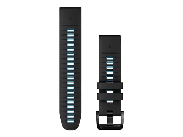 Garmin QuickFit 22 silikon håndleddsstropp (svart / himmelblå / svart spenne)