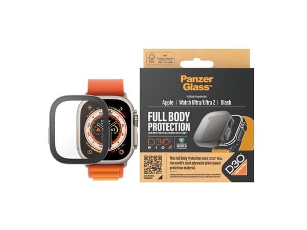 PanzerGlass™ | Full Body - Näytönsuoja älykellolle - Black-versio | Apple Watch 9 Ultra (49mm)