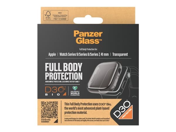 PanzerGlass™ | Helkropp - Skärmskydd för smart klocka - Genomskinlig | Apple Watch 9 (41 mm)