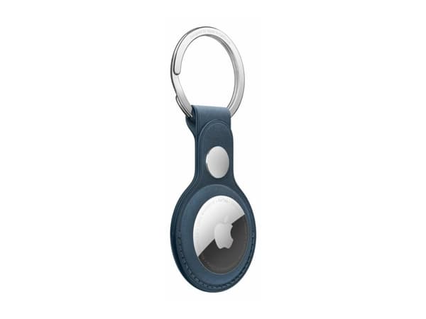 Apple - Fodral för airtag - mikrotwill, stainless steel, FineWoven - havsblå - för AirTag