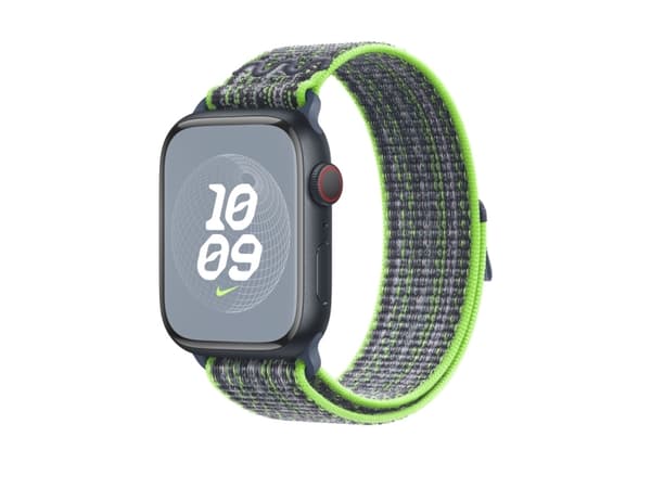Apple Nike - Silmukka älykellolle - 45 mm - 145 - 220 mm - kirkkaan vihreä/sininen