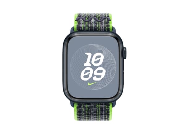 Apple Nike - Silmukka älykellolle - 45 mm - 145 - 220 mm - kirkkaan vihreä/sininen