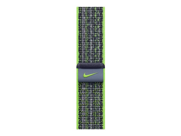 Apple Nike - Silmukka älykellolle - 45 mm - 145 - 220 mm - kirkkaan vihreä/sininen