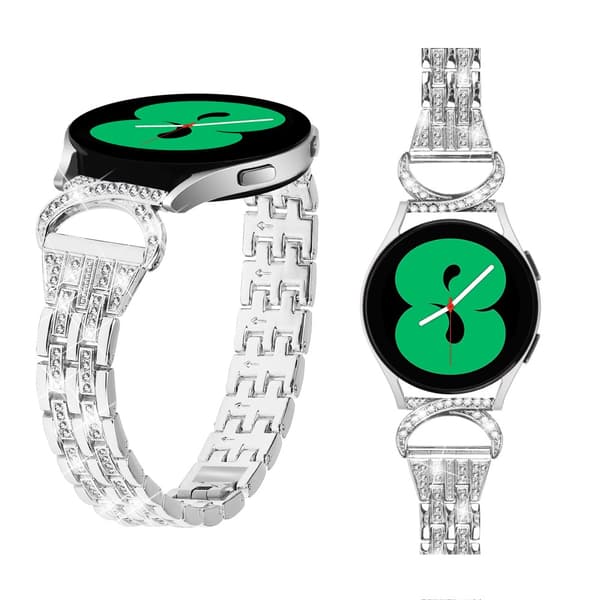 Dual Rhinestone Armband Samsung Galaxy Watch 6 Classic 47mm Silver