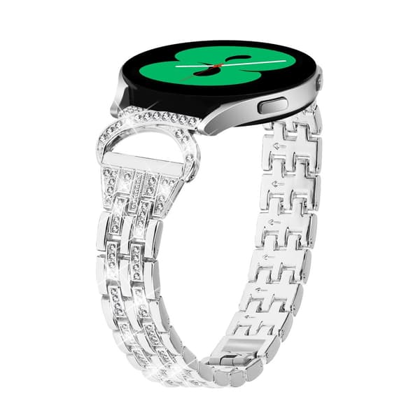 Dual Rhinestone Armband Samsung Galaxy Watch 6 Classic 47mm Silver
