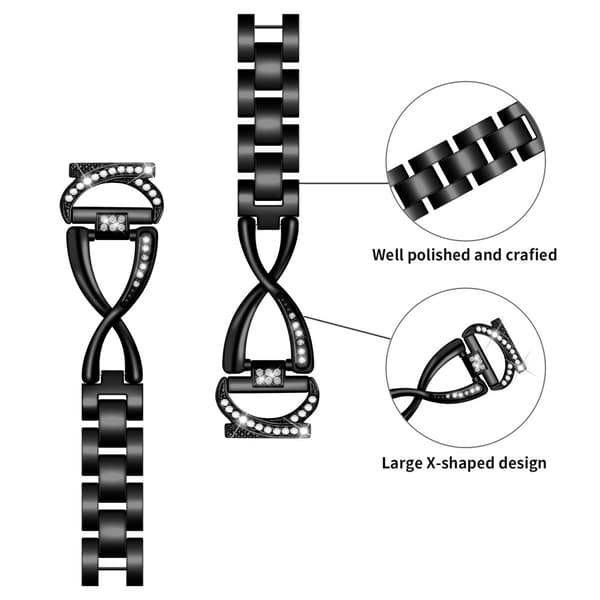 Rhinestone Kristallarmband Samsung Galaxy Watch 6 44mm Svart