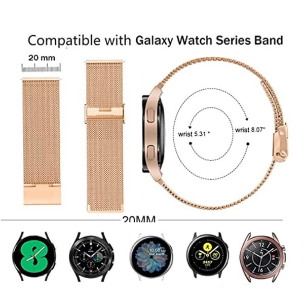 Milanese Mesh Bracelet Samsung Galaxy Watch 6 40mm Roséguld