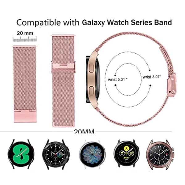 Milanese Mesh Bracelet Samsung Galaxy Watch 6 44mm Rosa