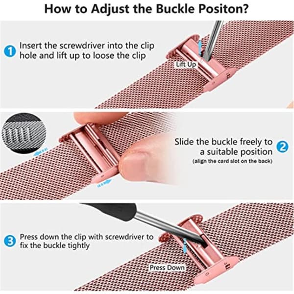 Milanese Mesh Bracelet Samsung Galaxy Watch 6 44mm Rosa