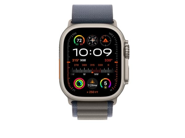 Apple MT5J3ZM/A, Yhtye, Älykello, Sininen, Apple, Watch Ultra, Kierrätetty polyesteri, Elastaani, Titaani