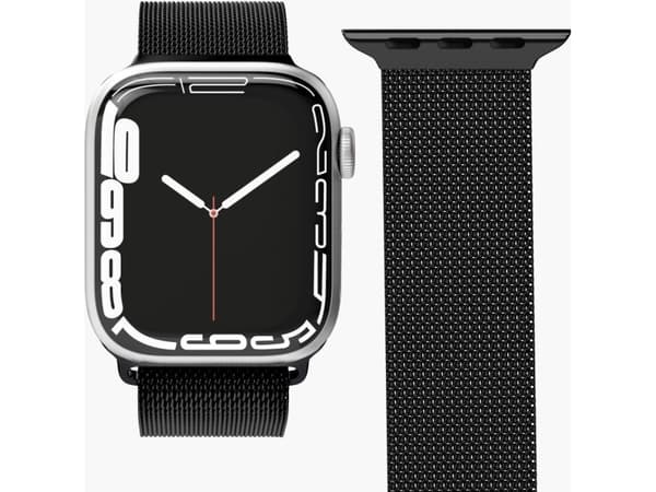 Vonmählen Milanese Loop, Band, Smartklokke, Sort, Apple, Apple Watch 42 mm | 44 mm | 45 mm | 49 mm, Rustfritt stål