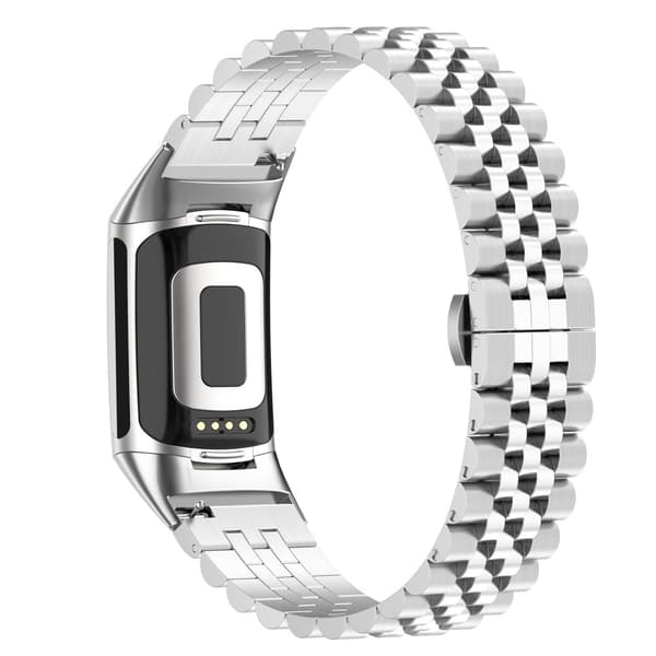 Metallarmband Fitbit Charge 5 i Fjärilsspänne Silver