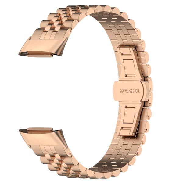 Metallarmband Fitbit Charge 6 i Fjärilsspänne Roséguld