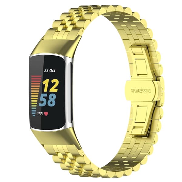 Metallarmband Fitbit Charge 5 i Fjärilsspänne Guld