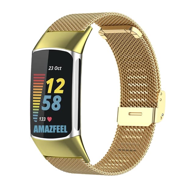 Milanese Mesh Bracelet Fitbit Charge 5 Guld