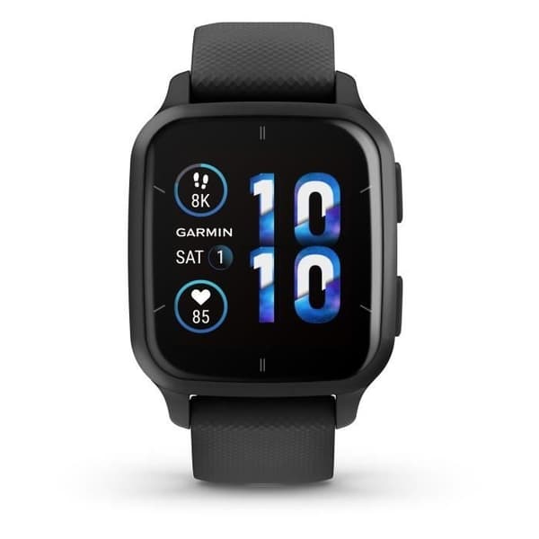 Garmin Connected Watch Sq 2 Music Edition Gray med sort armbånd