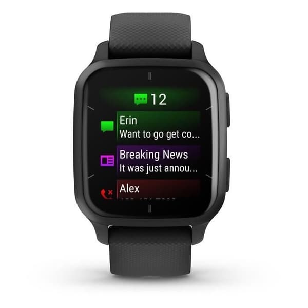 Garmin Connected Watch Sq 2 Music Edition Gray med sort armbånd