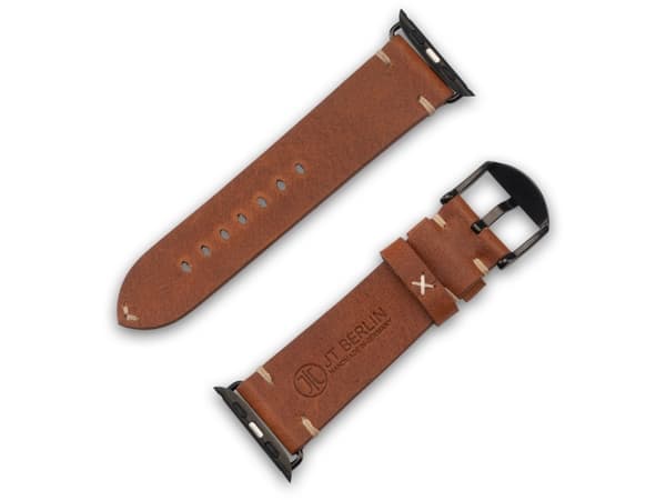 JT BERLIN 10831, Band, Smartwatch, Brun, Apple, Watch Serie 1-3 (42mm), Serie 4-6 (44mm), Serie 8 (45mm), 49mm, Watch Ultra, Äkta läder