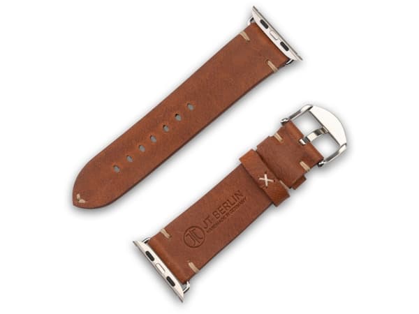 JT BERLIN 10829, Band, Smartwatch, Brun, Apple, Watch Series 1-3 (42mm) & Series 4-6 (44mm), Series 8 (45mm), 49mm, Apple Watch Ultra, Äkta läder