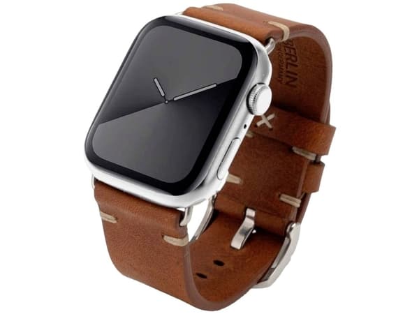JT BERLIN 10829, Band, Smartwatch, Brun, Apple, Watch Series 1-3 (42mm) & Series 4-6 (44mm), Series 8 (45mm), 49mm, Apple Watch Ultra, Äkta läder