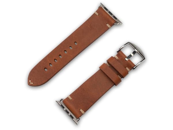 JT BERLIN 10829, Band, Smartwatch, Brun, Apple, Watch Series 1-3 (42mm) & Series 4-6 (44mm), Series 8 (45mm), 49mm, Apple Watch Ultra, Äkta läder