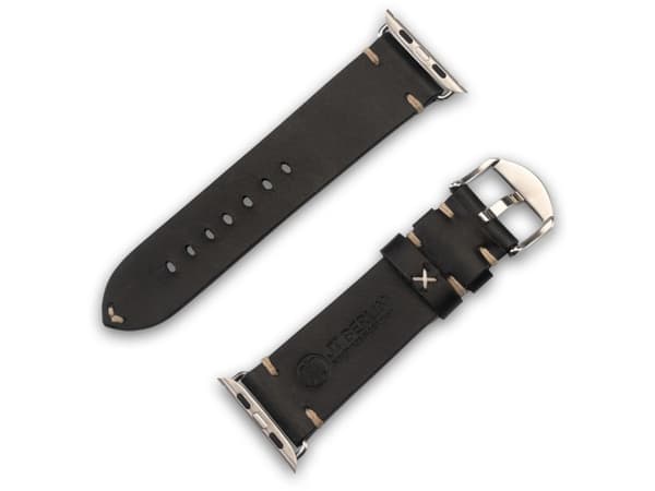 JT BERLIN 10844, Band, Smartklokke, Sort, Apple, Watch Series 1-3 (42mm) & Series 4-6 (44mm), Series 8 (45mm), 49mm, Apple Watch Ultra, Ekte lær