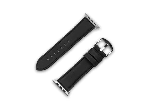 JT BERLIN 10842, Band, Smartwatch, Svart, Apple, Watch Serie 1-3 (42mm), Serie 4-8 (44 45mm), 49mm, Watch Ultra, Äkta läder