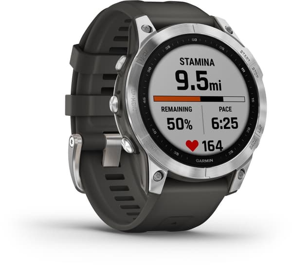 Garmin fenix 7 3.3 cm (1.3") MIP 47 mm Digital 260 x 260 pixels Touchscreen Silver Wi-Fi GPS (satellite)