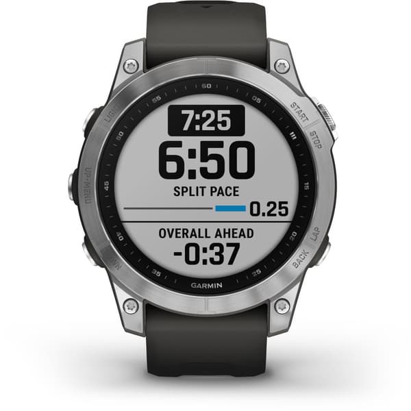 Garmin fenix 7 3.3 cm (1.3") MIP 47 mm Digital 260 x 260 pixels Touchscreen Silver Wi-Fi GPS (satellite)