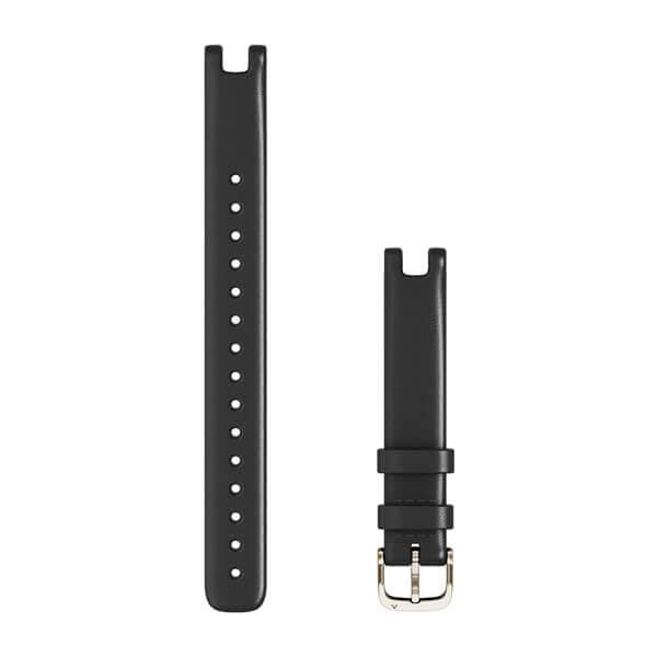 Garmin Lily Bands, 14 mm, L, Black Italian Leather