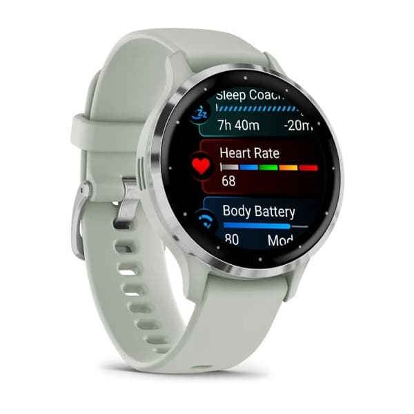 Garmin Venu 3S 3.05 cm (1.2") AMOLED 41 mm Digital 390 x 390 pixels Touchscreen Grey, Silver Wi-Fi GPS (satellite)