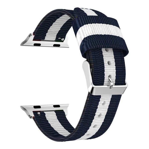 Nylonarmband Apple Watch 45mm Series 9 Blå/Vit