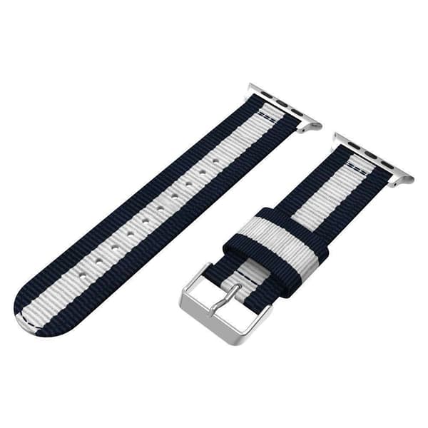 Nylonarmband Apple Watch 45mm Series 9 Blå/Vit