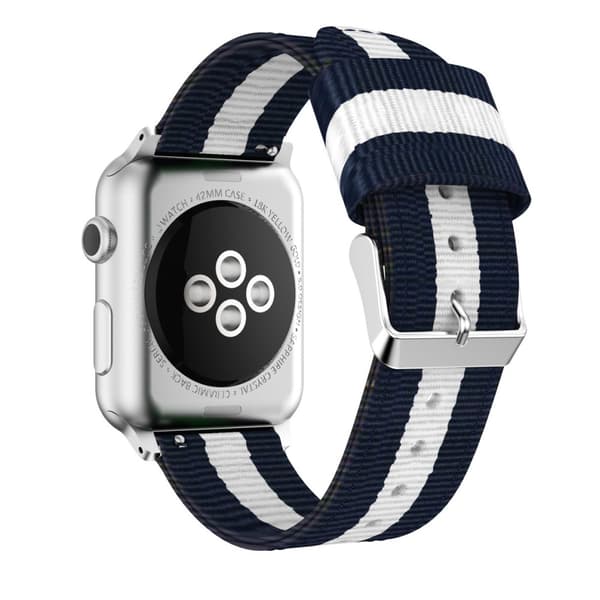 Nylonarmband Apple Watch 45mm Series 9 Blå/Vit