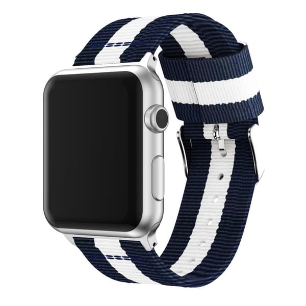 Nylonarmband Apple Watch 45mm Series 9 Blå/Vit