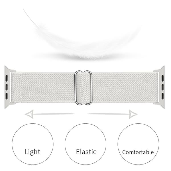 Elastiskt Nylonarmband Apple Watch 45mm Series 9 Vit
