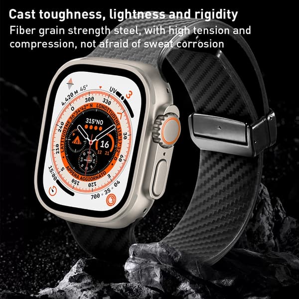 Magnetiskt Silikonarmband Apple Watch 45mm Series 9 Carbon