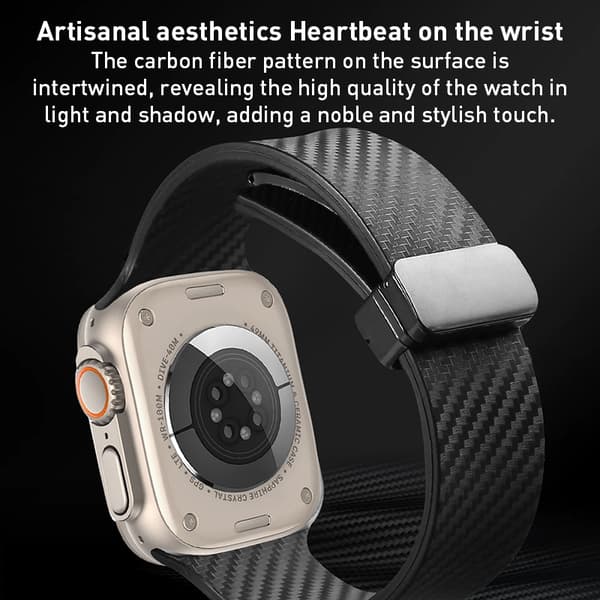 Magnetiskt Silikonarmband Apple Watch 45mm Series 9 Carbon