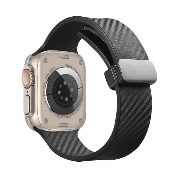 Magnetiskt Silikonarmband Apple Watch 45mm Series 9 Carbon