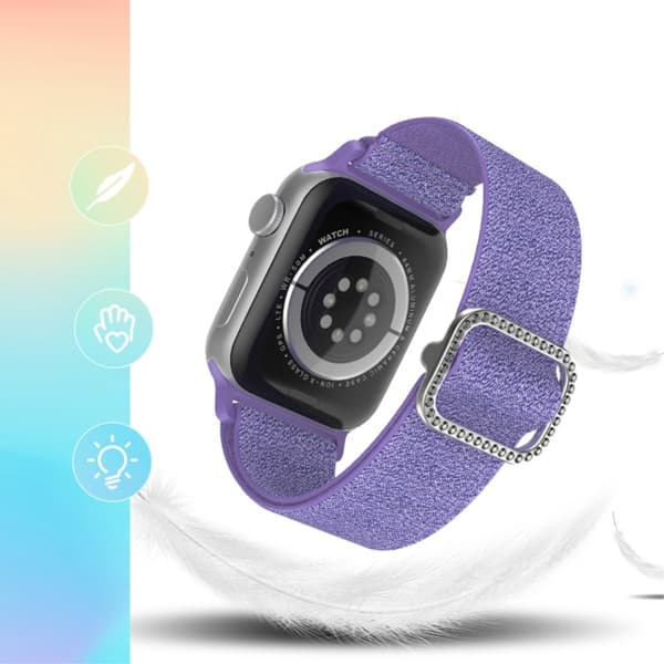 Elastiskt Nylonarmband Apple Watch 42/44/45/49 mm Glitter Lila