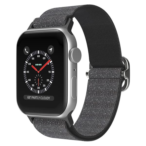 Elastiskt Nylonarmband Apple Watch 45mm Series 9 Glitter Svart