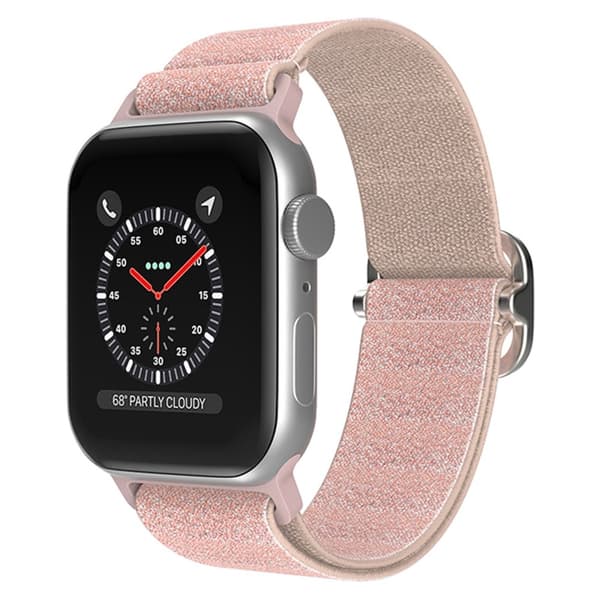 Elastiskt Nylonarmband Apple Watch 38/40/41 mm Glitter Rosa