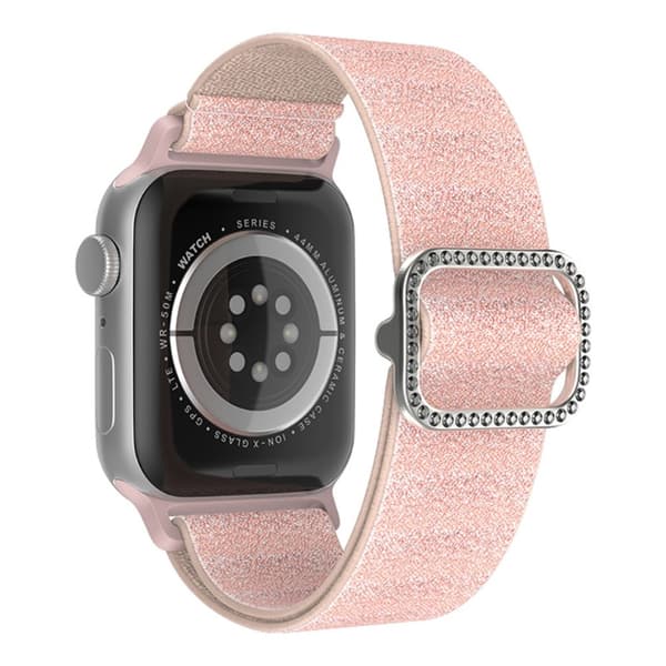 Elastiskt Nylonarmband Apple Watch 38/40/41 mm Glitter Rosa